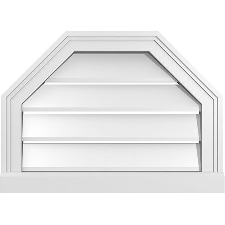 Ekena Millwork Octagonal Top Surface Mount PVC Gable Vent w/ 2"W x 2"P Brickmould Sill Frame, 22"W x 16"H GVPOT22X1603SF